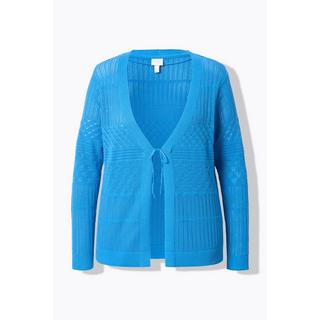 Ulla Popken Cardigan Ajour Col V Manches Longues  