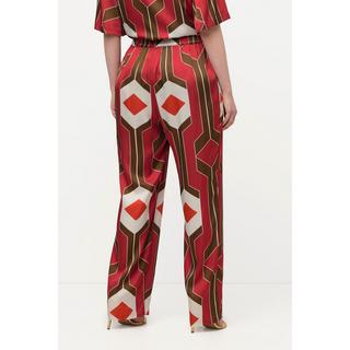 Ulla Popken Pantaloni Design Retrò Gamba Larga Cintura Elastica  