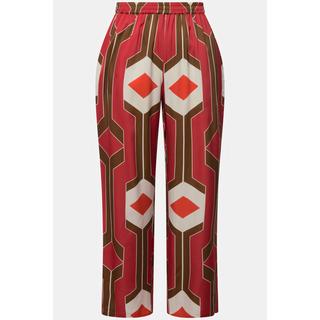 Ulla Popken  Hose, Retro-Design, weites Bein, Elastikbund 