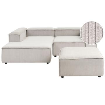 Divano angolare versione destra con ottomana en Velluto a coste Moderno ARDAL