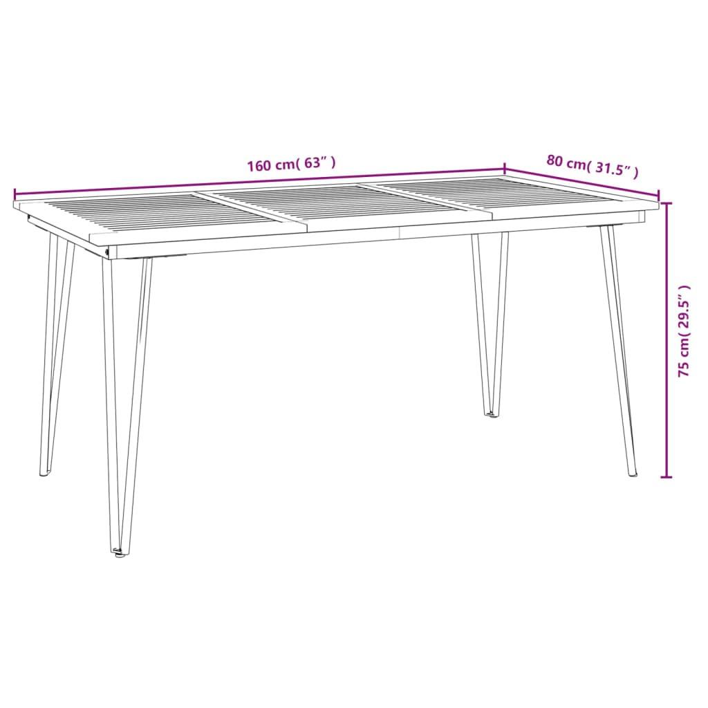 VidaXL Table de jardin bois d'acacia  