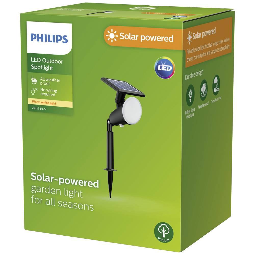 Philips Lighting Spot Philips Outdoor Solar Jivx Spiess 1.4W, capteur de lumière du jour, 2700 Kelvin  