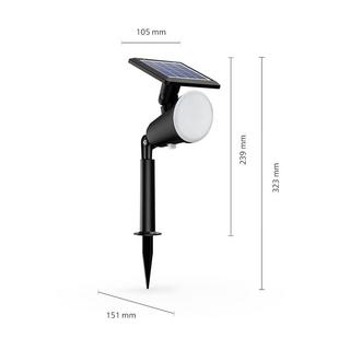 Philips Lighting Spot Philips Outdoor Solar Jivx Spiess 1.4W, capteur de lumière du jour, 2700 Kelvin  