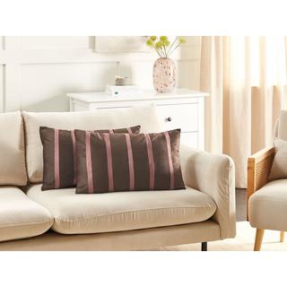 Beliani Lot de 2 coussins décoratifs en Velours Boho CRODYLINE  