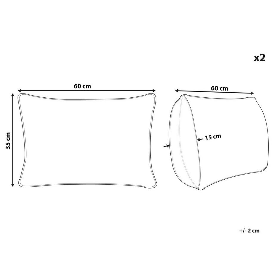 Beliani Set di 2 cuscini en Velluto Boho CRODYLINE  
