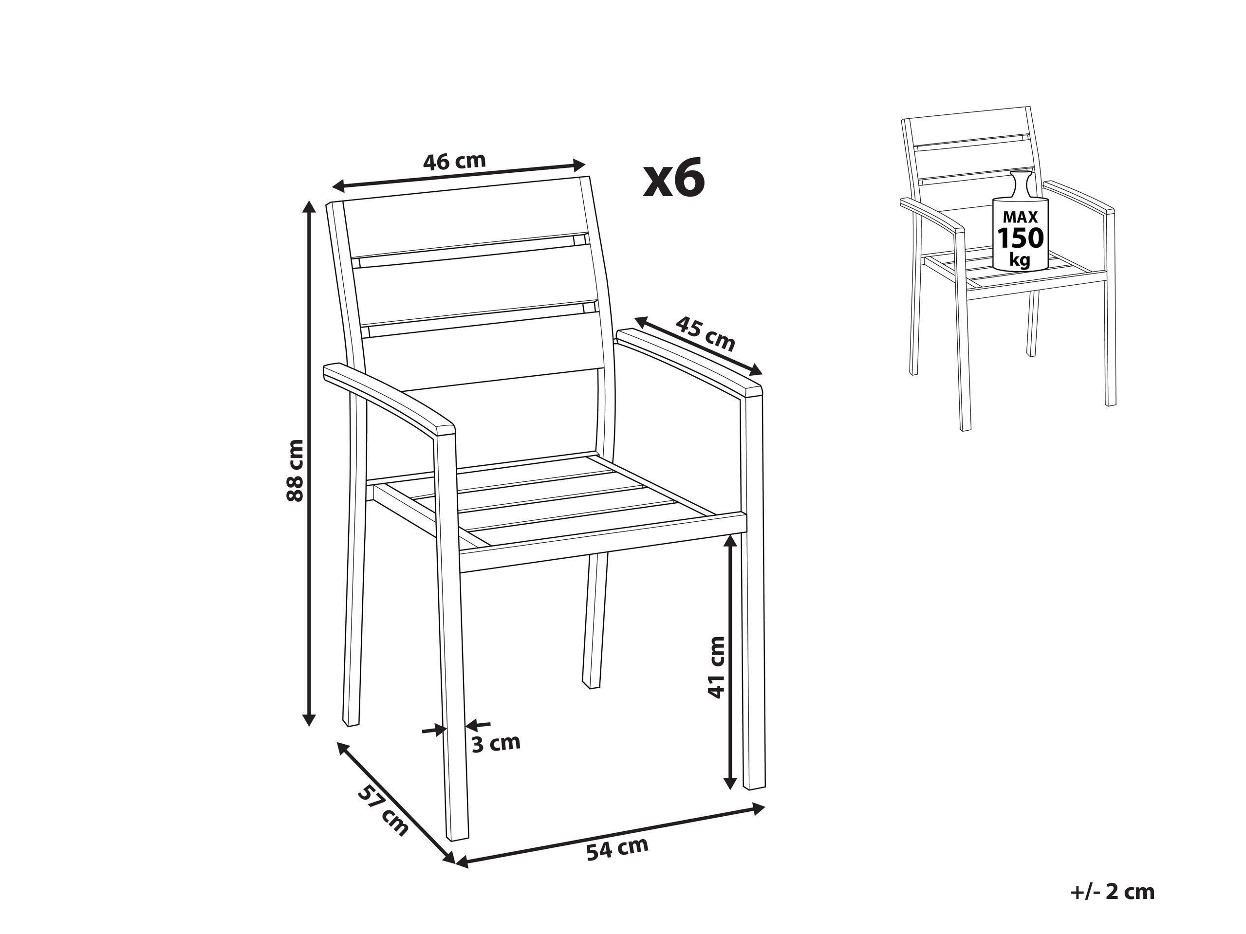 Beliani Set mit 6 Stühlen aus Kunstholz Modern VERNIO  