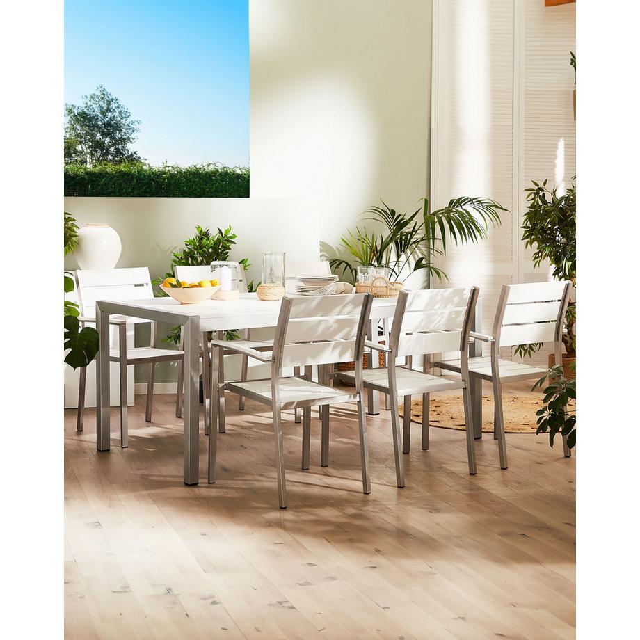 Beliani Set di 6 sedie da giardino en Legno plastico Moderno VERNIO  