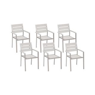 Beliani Lot de 6 chaises de jardin en Bois synthétique Moderne VERNIO  