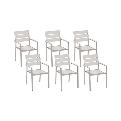 Beliani Lot de 6 chaises de jardin en Bois synthétique Moderne VERNIO  