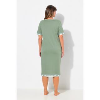 Ulla Popken Camicia da notte Bordo in pizzo Girocollo Mezza manica  