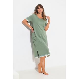 Ulla Popken Camicia da notte Bordo in pizzo Girocollo Mezza manica  