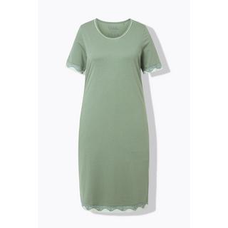 Ulla Popken Camicia da notte Bordo in pizzo Girocollo Mezza manica  