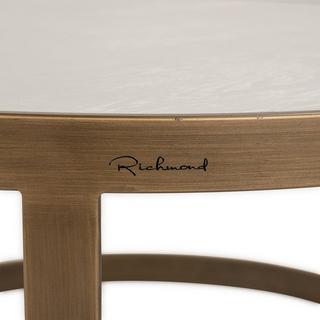 mutoni Table basse Whitebone 90x90 (lot de 2)  