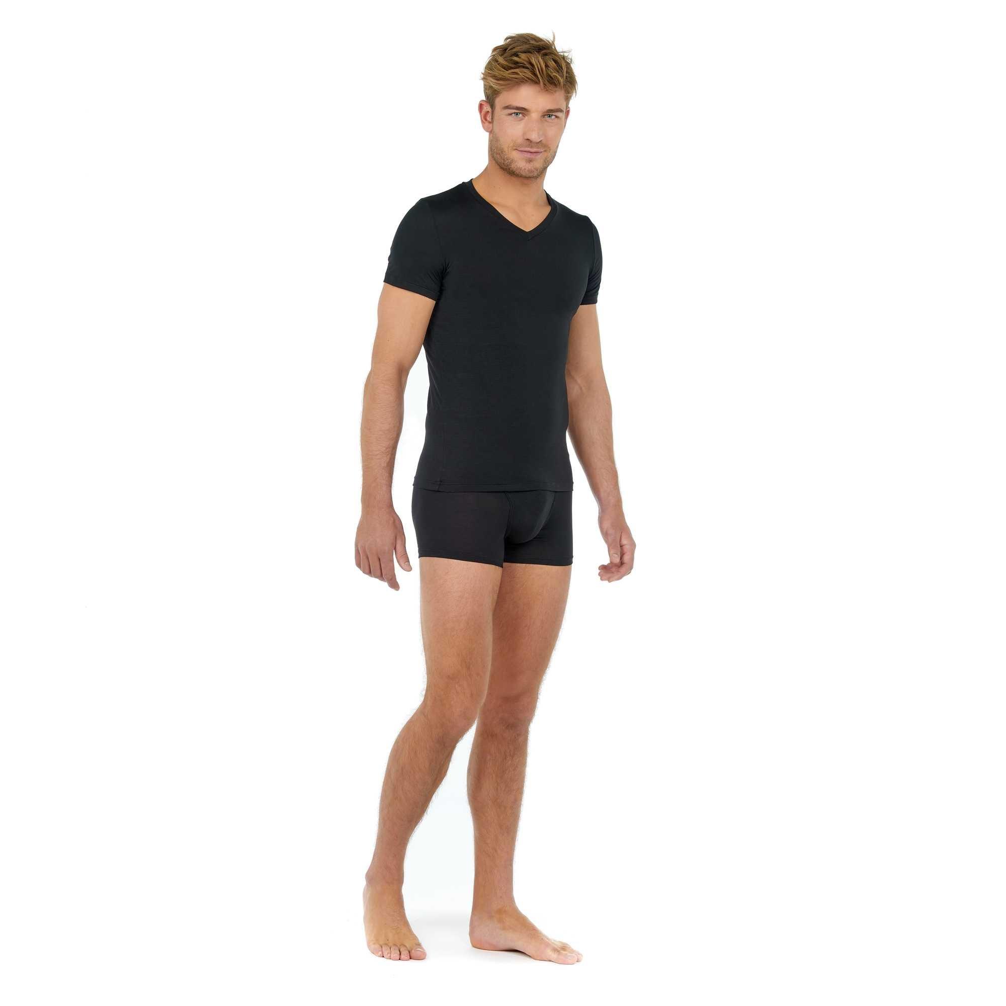 HOM Einfarbiges V-Ausschnitt Kurzarm T-Shirt  