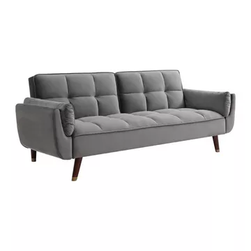 Divano letto 3 posti clic-clac in Velluto Grigio - GULCAN