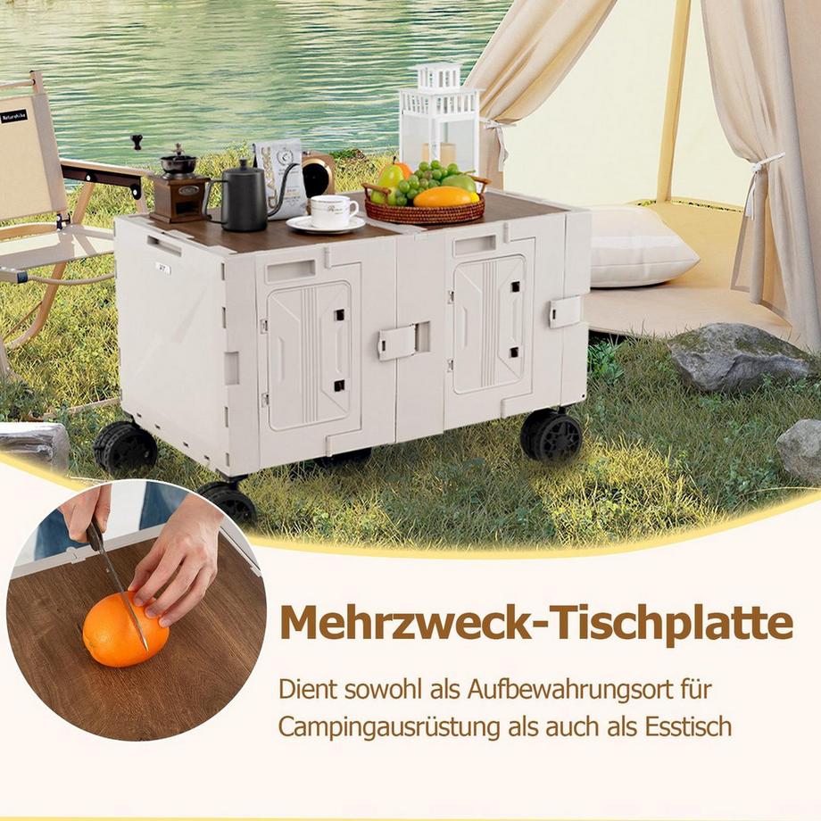 Northix Carrello pieghevole con piano da tavolo  