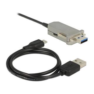 DeLock  20m USB3.0-A + USB Micro-B/USB3.0-A USB Kabel USB 3.2 Gen 1 (3.1 Gen 1) USB A USB A/Micro-USB B Schwarz, Silber 