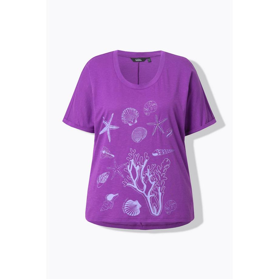 Ulla Popken T-Shirt Oversize Col Rond Manches Courtes Imprimé Créatures Marines  