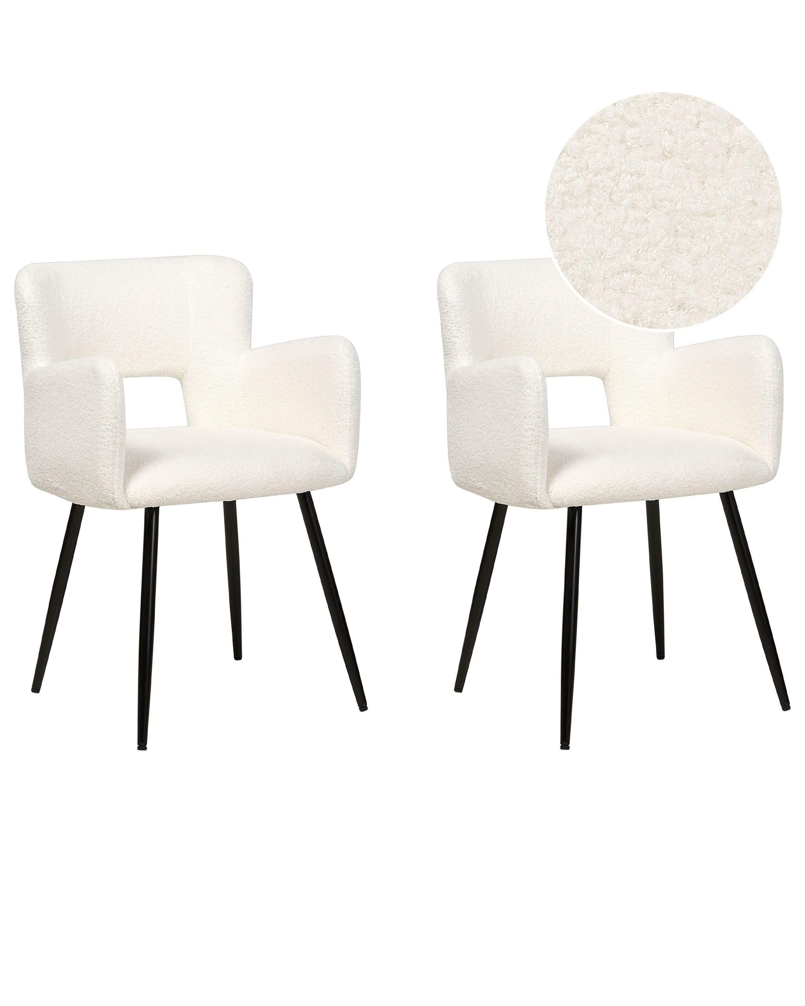 Beliani Set mit 2 Stühlen aus Bouclé Modern SANILAC  