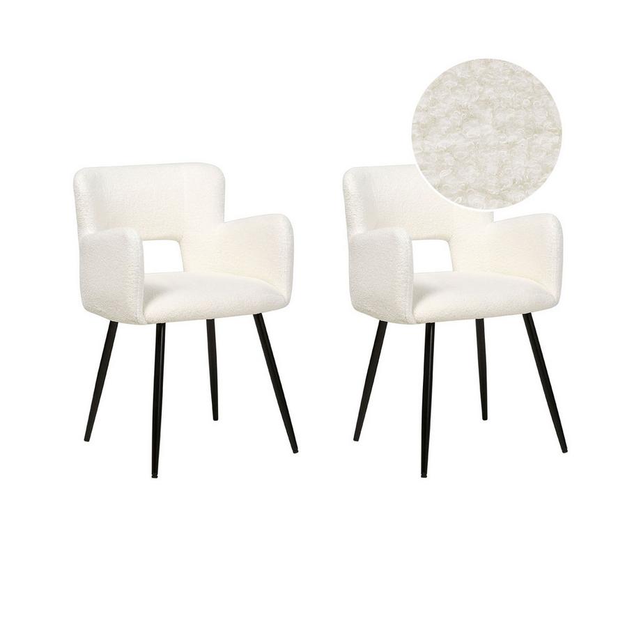 Esszimmerstuhl 2er Set aus Bouclé  SANILAC