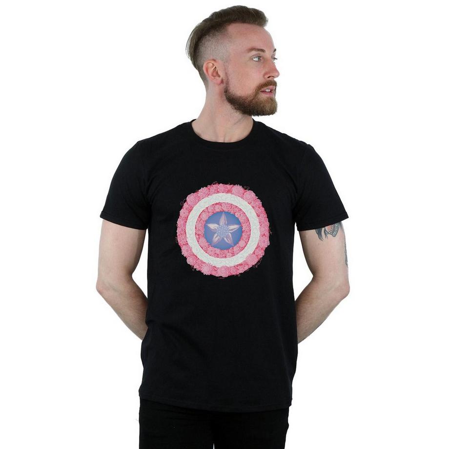 MARVEL Captain America Floral Shield T-Shirt  