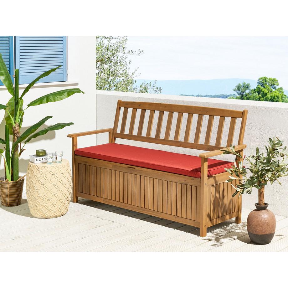 Beliani Banc avec coussin d'assise en Acacia Rustique SOVANA  