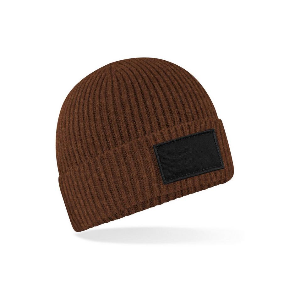 Beechfield Cappello a cuffia a costine con toppa  