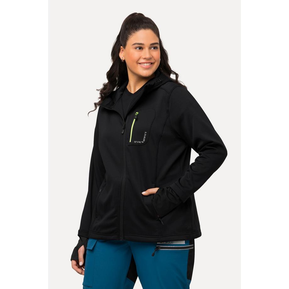 Ulla Popken HYPRAR Sweatjacke Reflektordruck Kapuze Daumenloch  