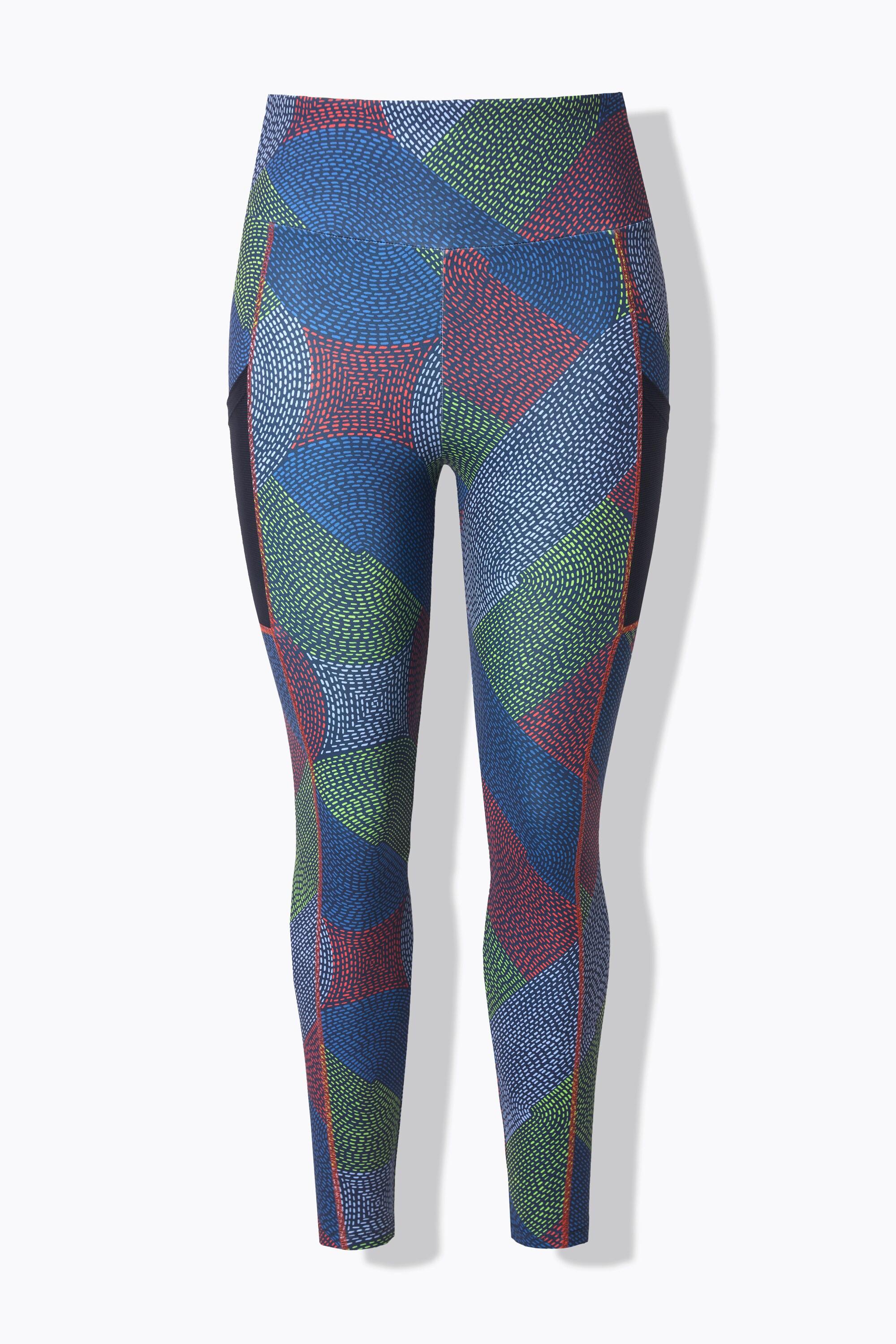 Ulla Popken Leggings Funzionali Fantasia Intrecciata Tasca Mesh Riciclato  