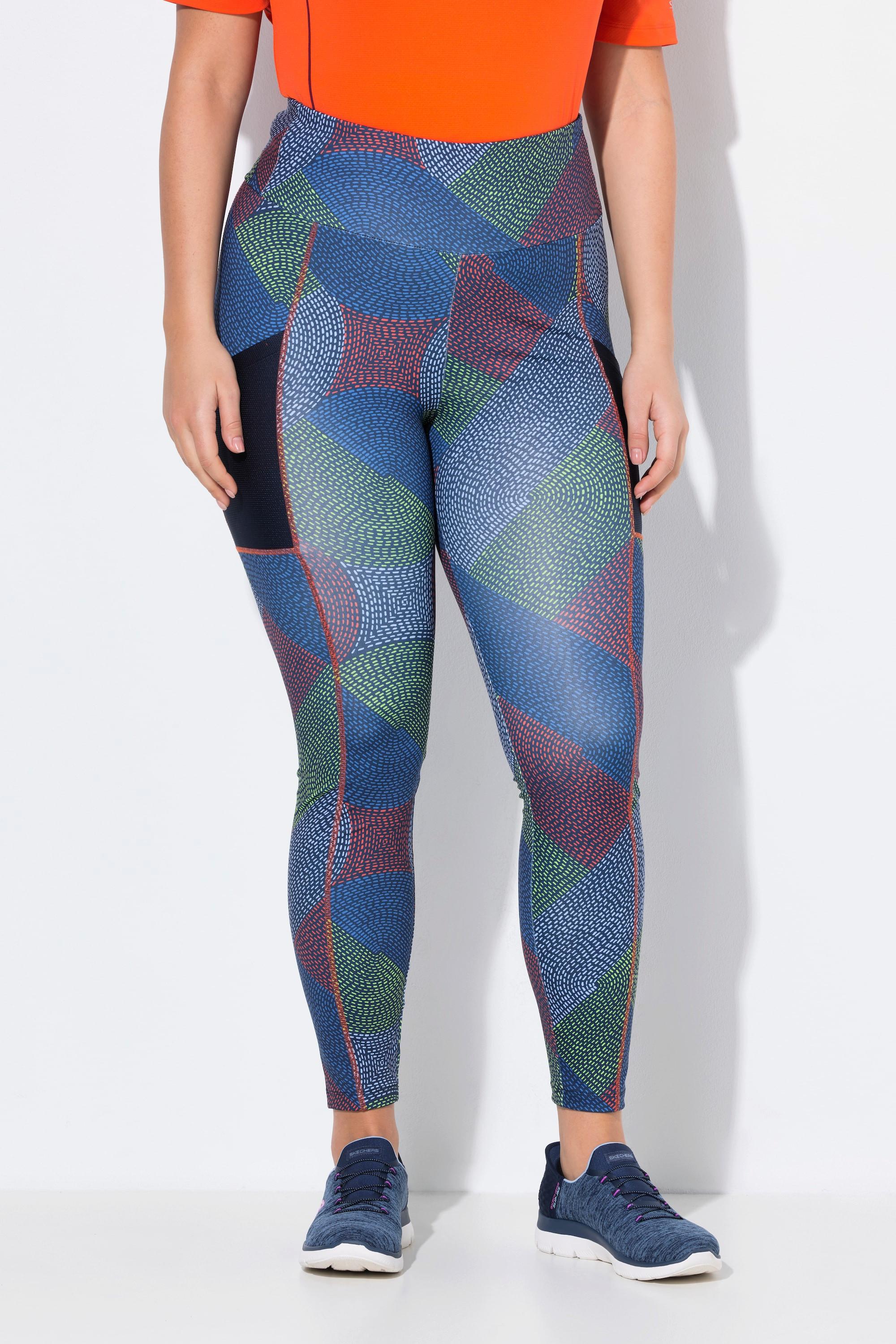 Ulla Popken Leggings Funzionali Fantasia Intrecciata Tasca Mesh Riciclato  
