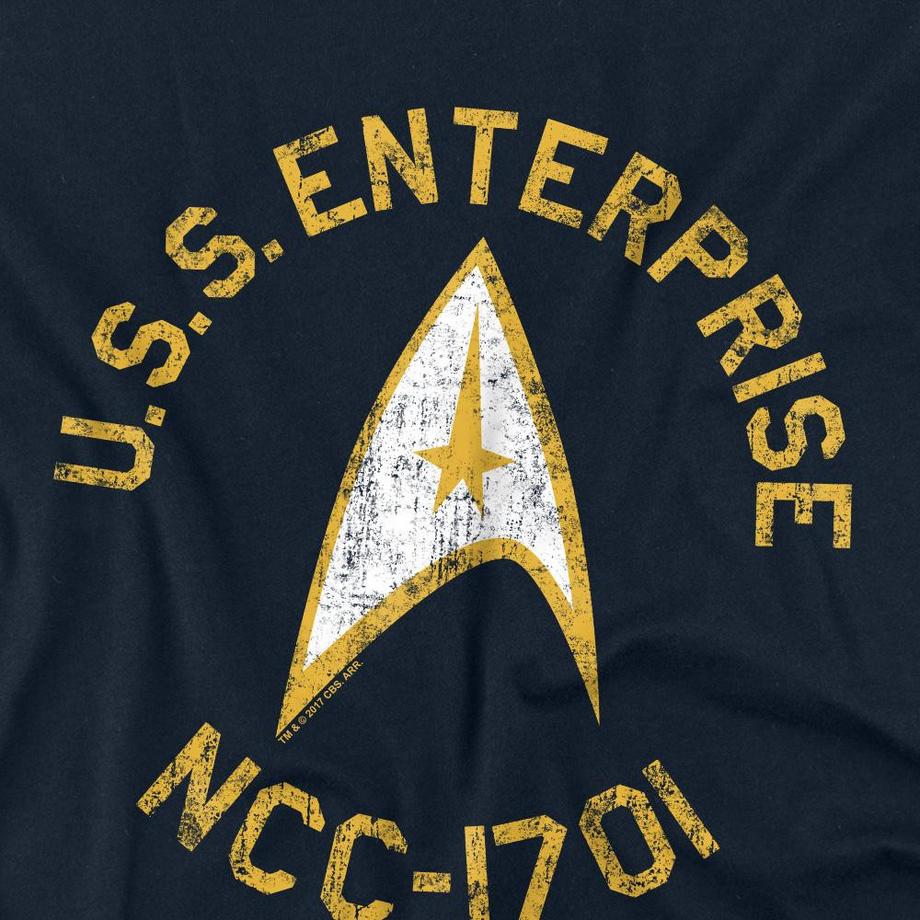 Star Trek U.S.S. Enterprise NCC-1701 T-Shirt Maniche Lunghe  