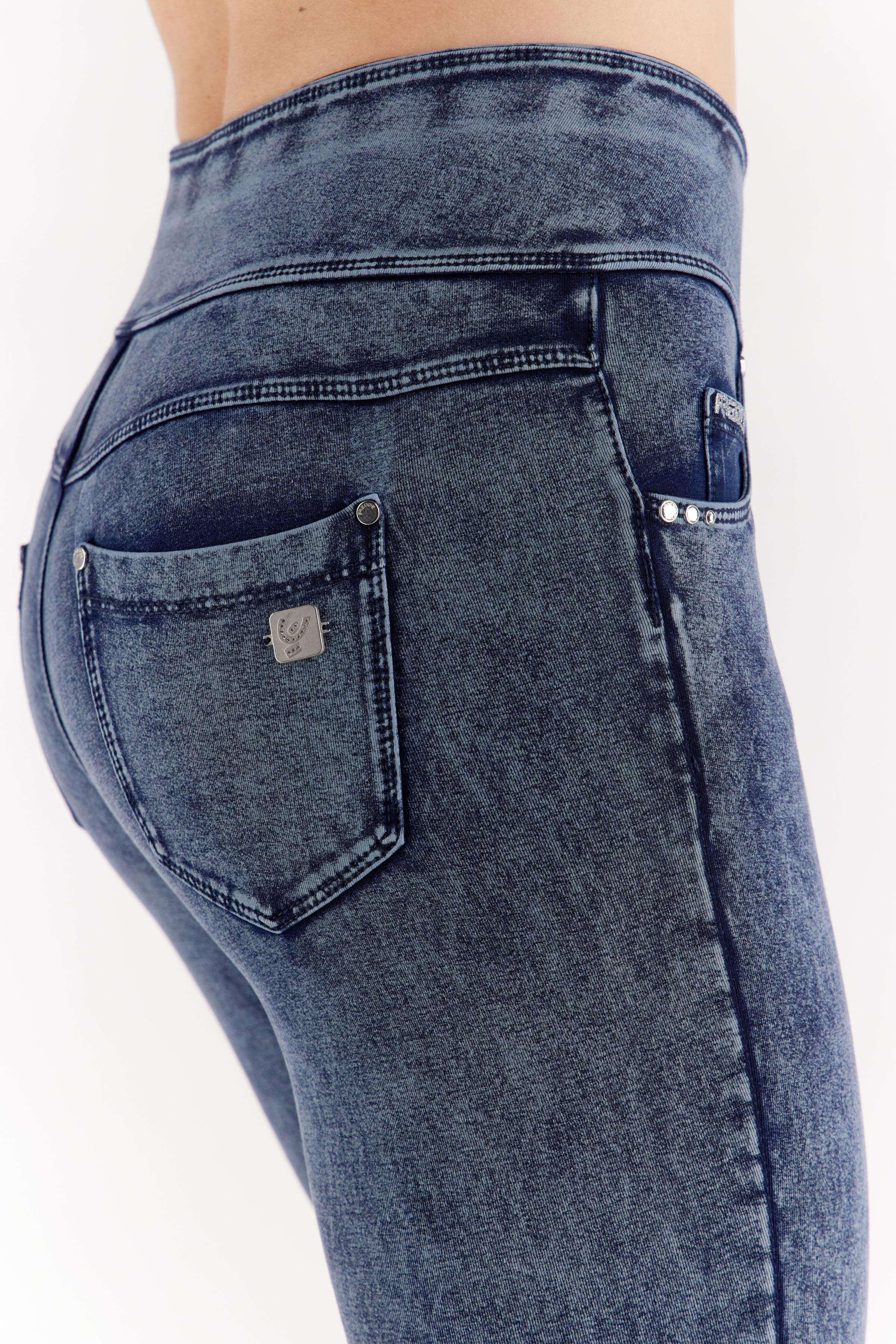 FREDDY N.O.W. Pants Vita Alta Denim Effetto Marble Wash  