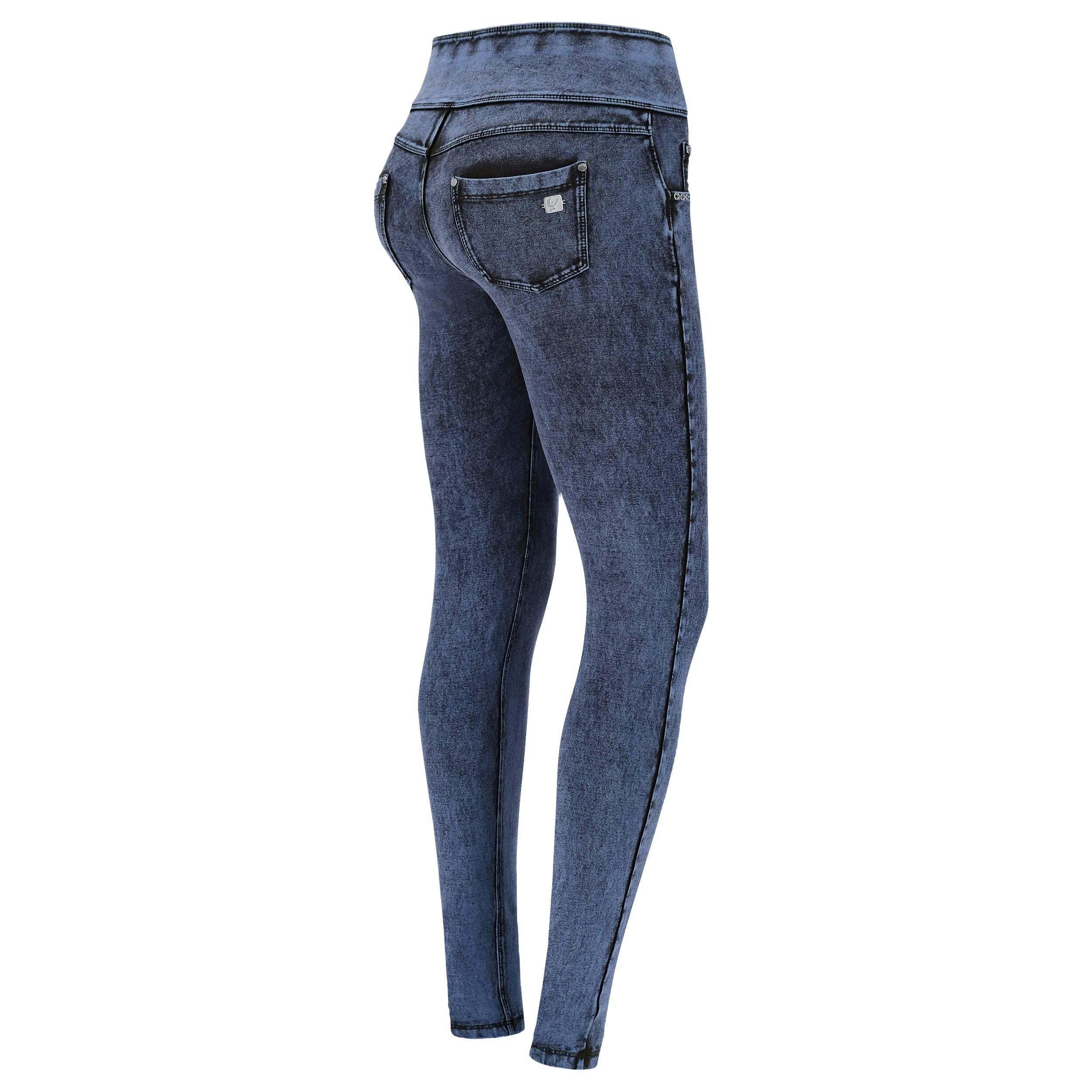 FREDDY N.O.W. Pants Vita Alta Denim Effetto Marble Wash  