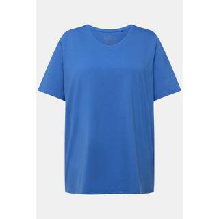 Ulla Popken  T-shirt dal taglio svasato con scollo a V e mezze maniche 