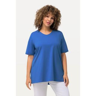 Ulla Popken  T-shirt dal taglio svasato con scollo a V e mezze maniche 