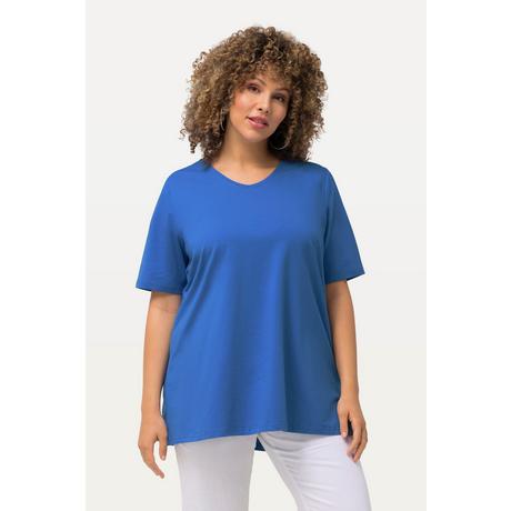 Ulla Popken  T-shirt dal taglio svasato con scollo a V e mezze maniche 