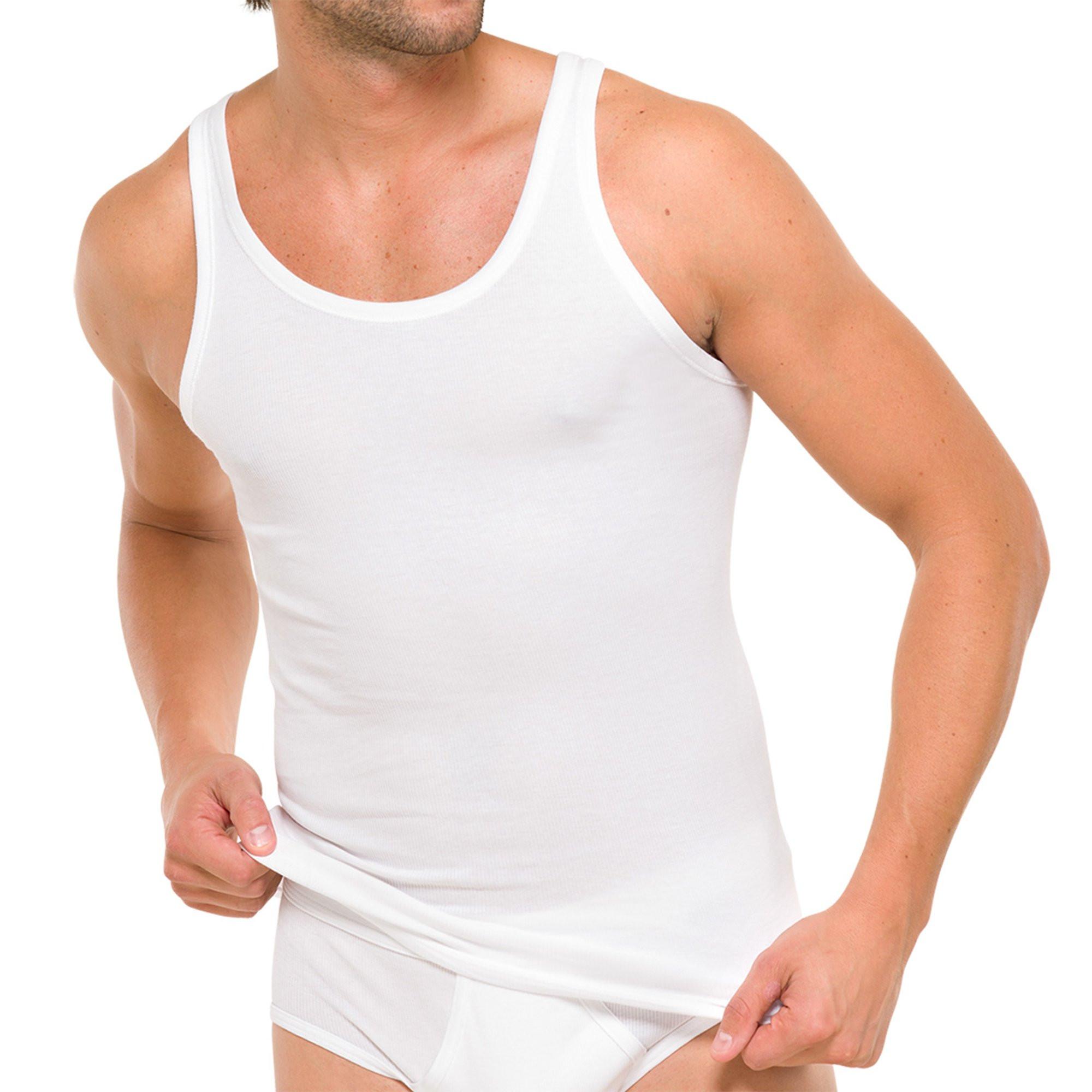 Schiesser Canottiera Uomo Confezione da 4 Vestibilità confortevole  