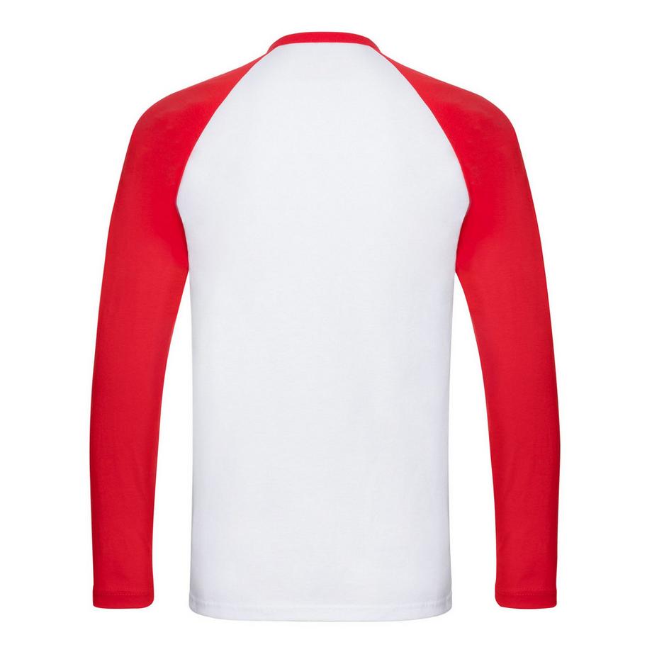 Fruit of the Loom T-shirt Baseball Maniche Lunghe  