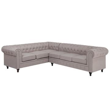 Canapé d'angle côté droit en Polyester Glamour CHESTERFIELD