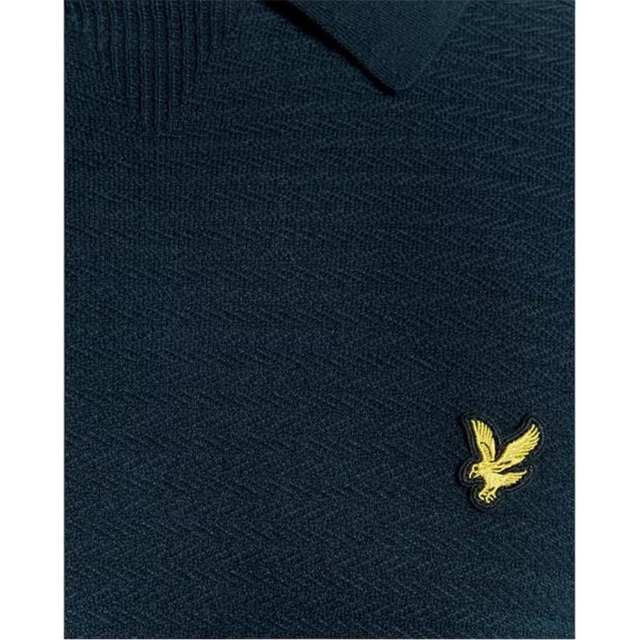 LYLE & SCOTT Maglietta Polo Jersey con Motivo Spina di Pesce  