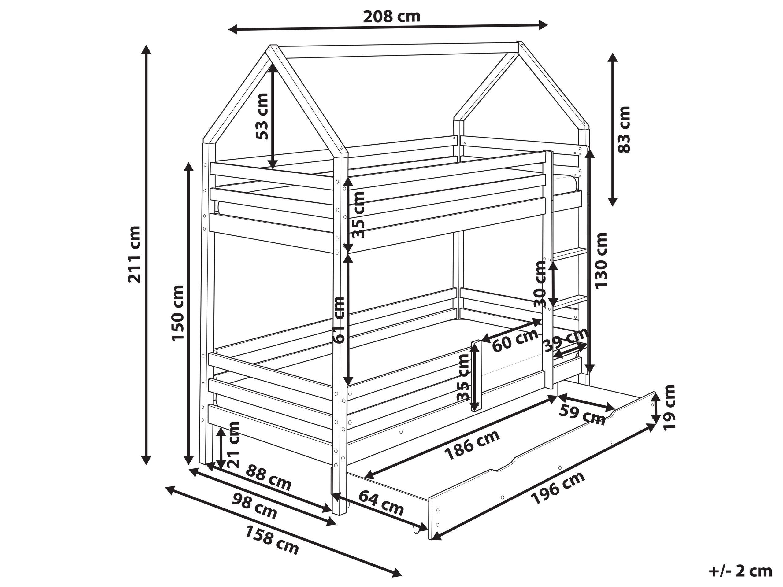 Beliani Lit superposé en Bois de pin Scandinave GIRGOLS  