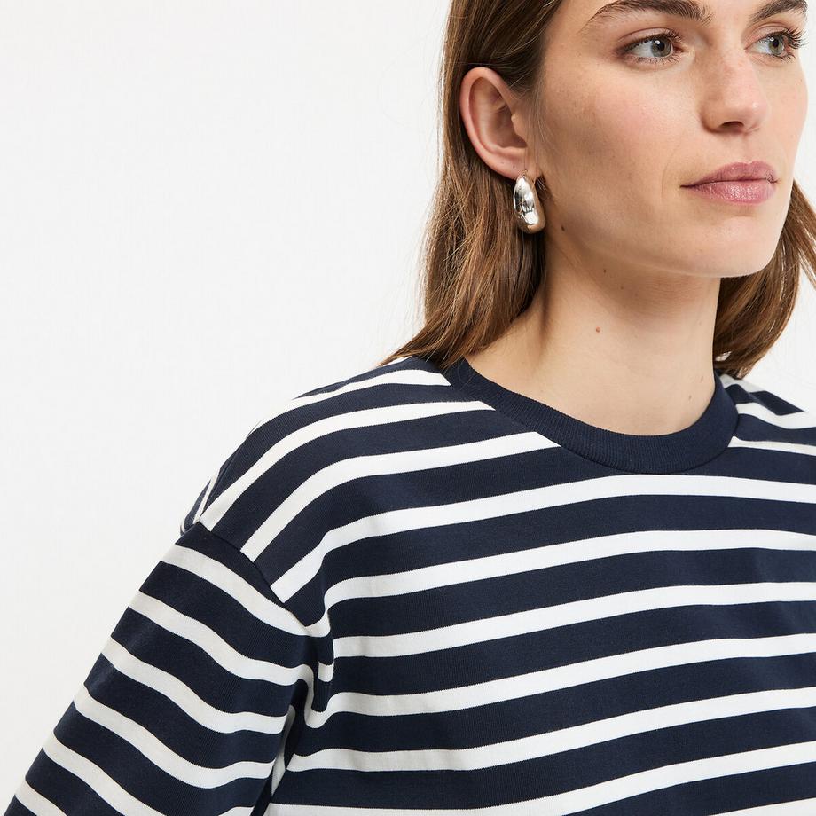 La Redoute Collections T-Shirt a Righe Maniche Lunghe Girocollo  