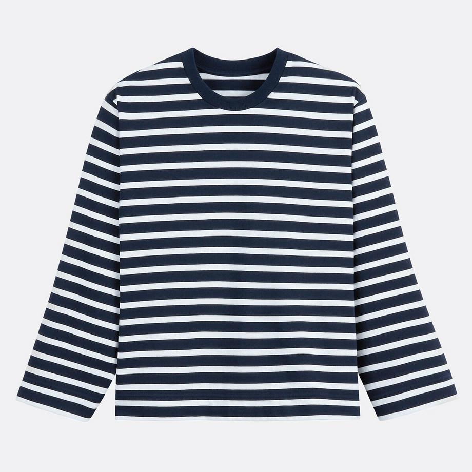 La Redoute Collections T-Shirt a Righe Maniche Lunghe Girocollo  