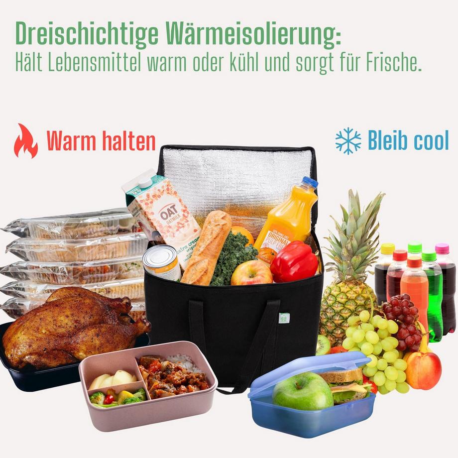 Only-bags.store  2 Stück Einkaufstasche Wiederverwendbare faltbare Kühltasche Einkaufskorb 