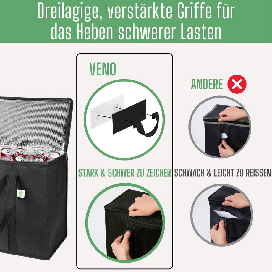 Only-bags.store  2 Stück Einkaufstasche Wiederverwendbare faltbare Kühltasche Einkaufskorb 