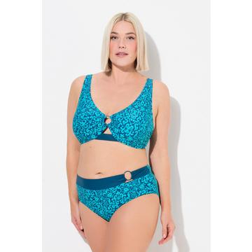 Bikini bonnets souples, bretelles ajustables et motif cachemire, matière recyclée