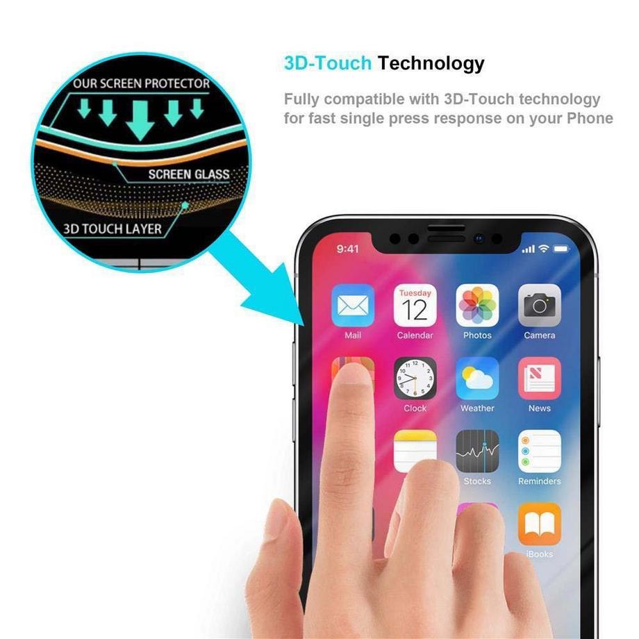 Cadorabo  Plein écran Film de protection compatible avec Apple iPhone X / XS - Verre de protection d'écran trempé d'une dureté de 9H avec 3D Touch (RETAIL PACKAGING) 