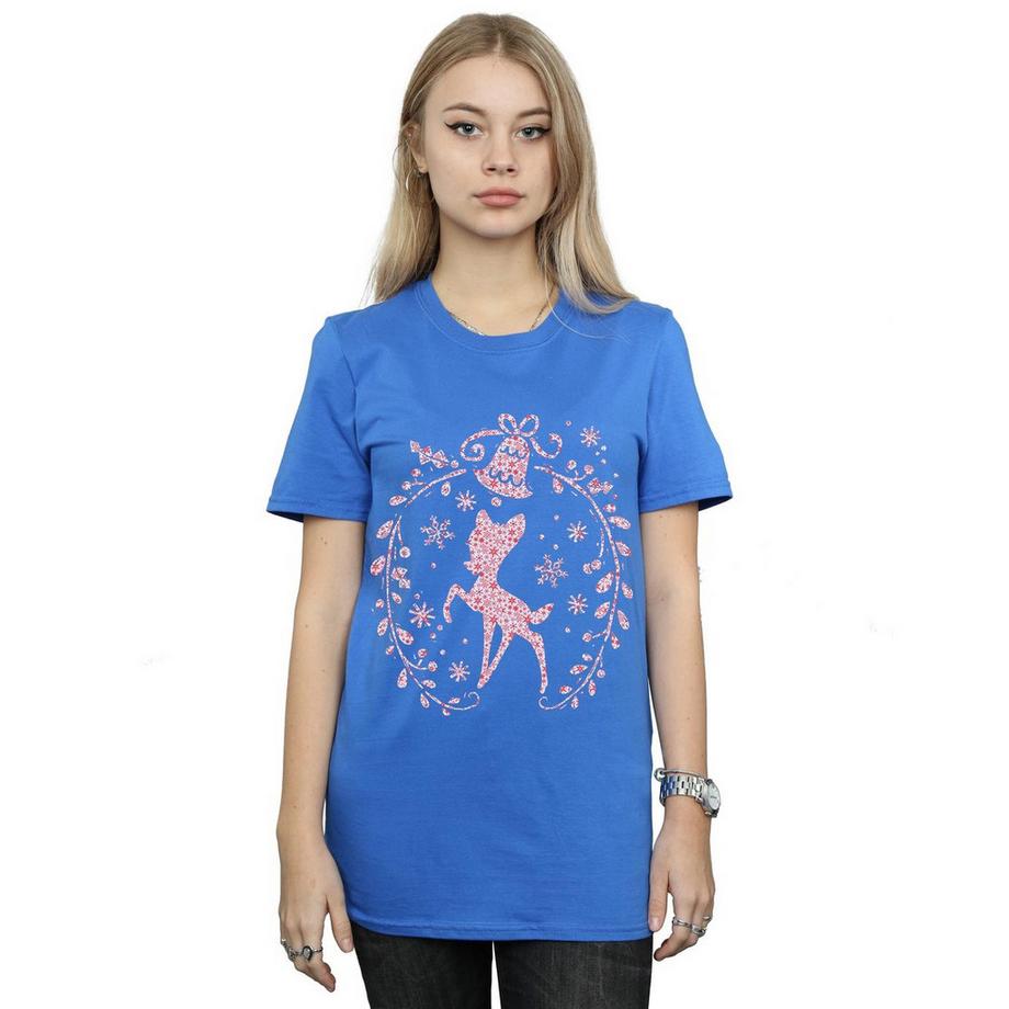 Disney Bambi Weihnachtlicher Blumenkranz T-Shirt  