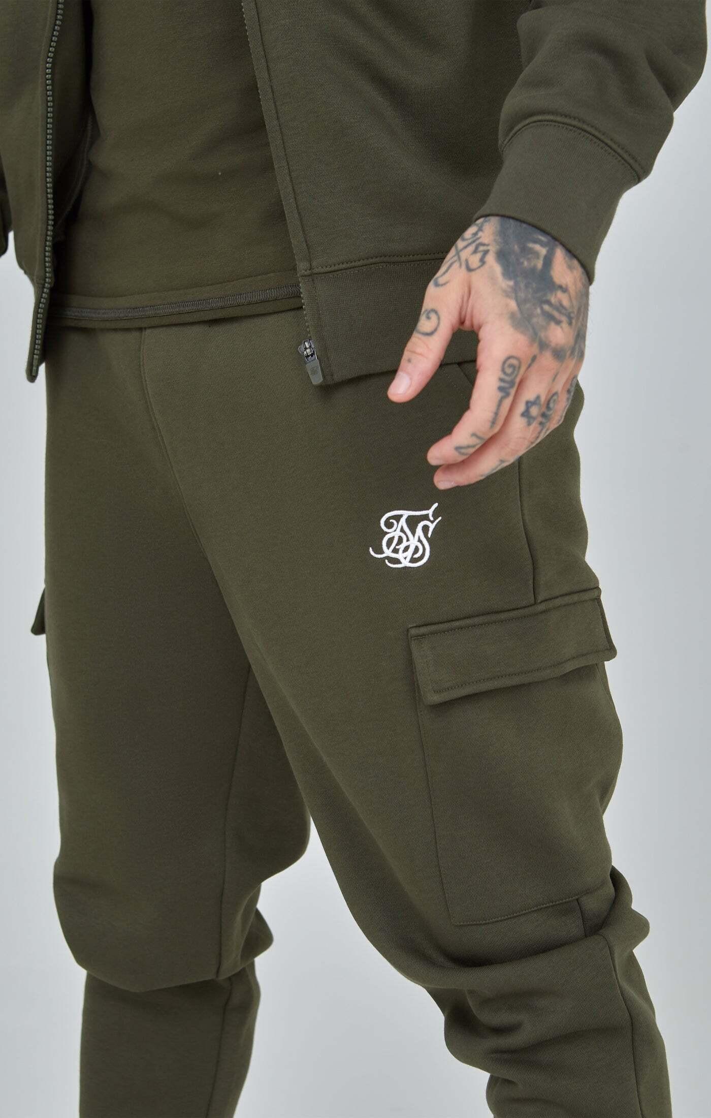 Sik Silk Essential Khaki Cargo Jogger Sweatpants  