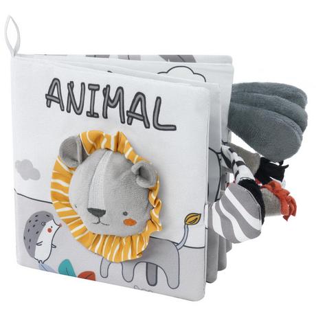 Activity-board  Livre d'images en tissu avec des animaux, livres en tissu pour le développement précoce des bébés, jouets d'apprentissage perceptif 